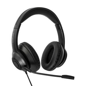 Targus AEH102 USB Wired Stereo Headset Plug & Play Soft Ear Cups Boom Mic NEW